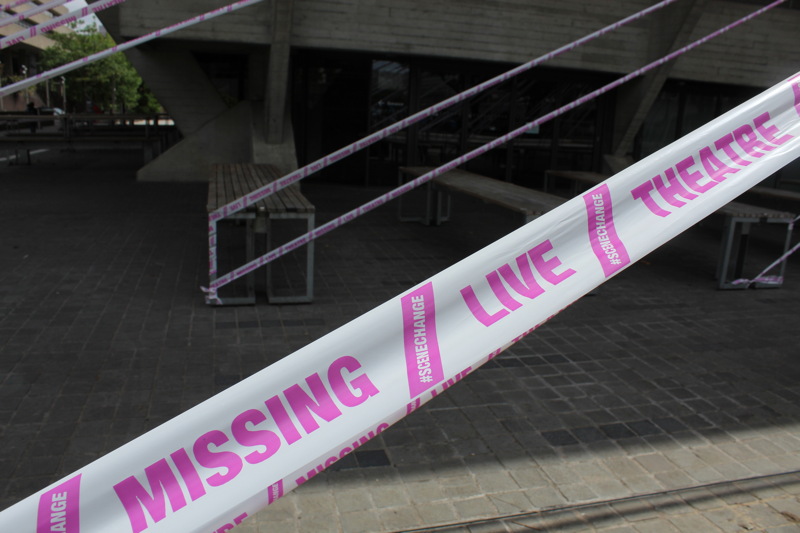 National Theatre covered in tape to highlight plight of sector