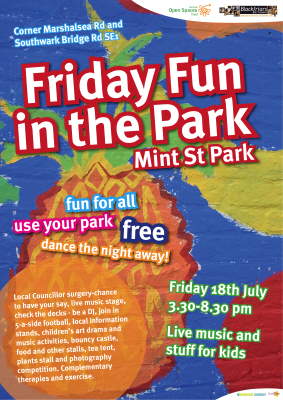 Friday Fun in the Park at Mint Street Park