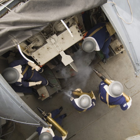 Family re-enactment weekend at HMS Belfast