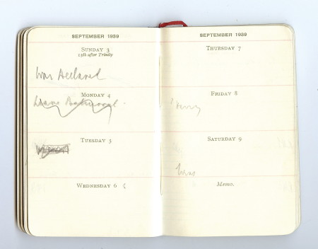 Chamberlain's pocket diary for 1939