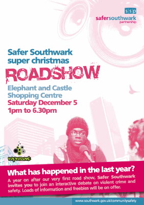 Safer Southwark Super Christmas Roadshow at Elephant & Castle Shopping Centre