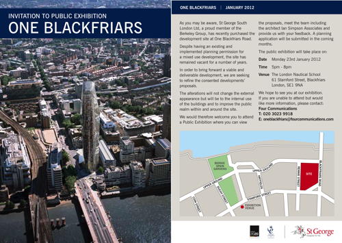 One Blackfriars Public Exhibition at London Nautical School