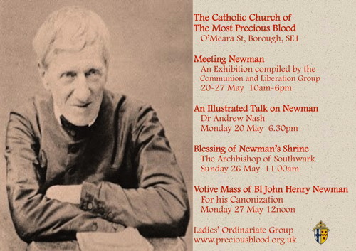 Meeting Newman at Church of the Precious Blood