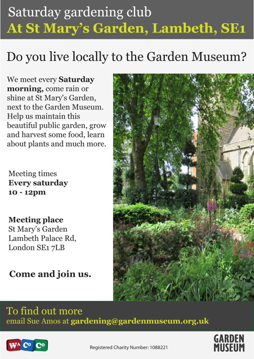 Saturday gardening club at Garden Museum