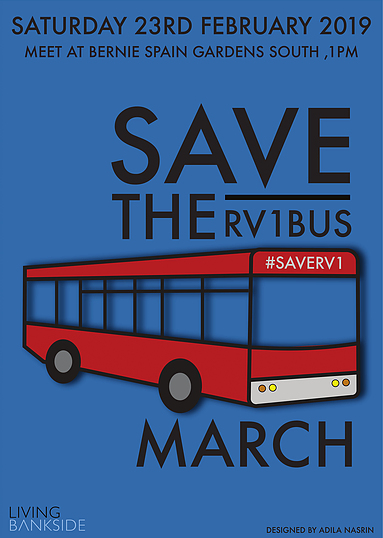 Save the RV1 Bus March at Bernie Spain Gardens