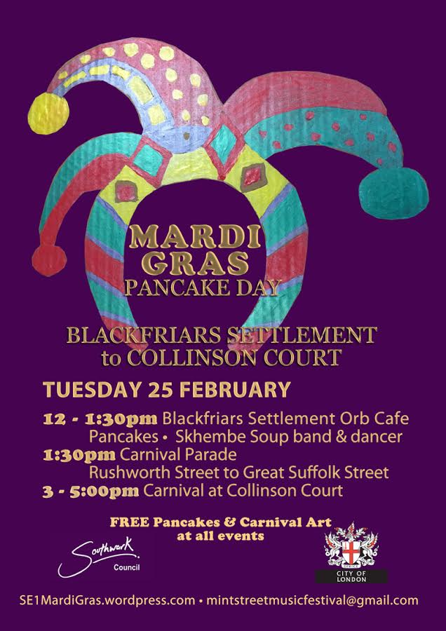 Mardi Gras / Pancake Day at Blackfriars Settlement