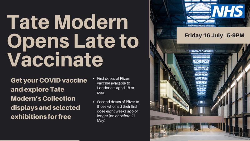 Pfizer Vaccine Clinic at Tate Modern